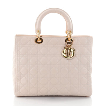Lady Dior Handbag Cannage Quilt Lambskin Large