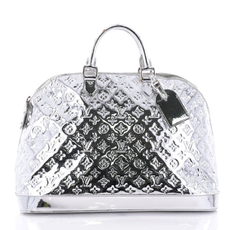 Louis Vuitton Alma Handbag Miroir PVC XL Silver 2630202