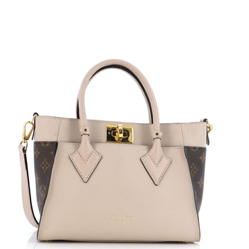 Louis Vuitton On My Side Tote Leather with Monogram Canvas PM