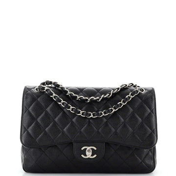 Chanel Classic Double Flap Bag Quilted Caviar Jumbo