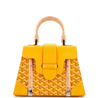 Goyard Saigon Top Handle Bag Coated Canvas with Leather PM