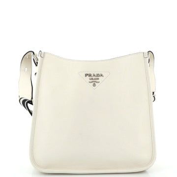 Prada Logo Strap Hobo Leather Medium