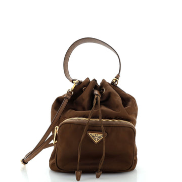 Prada Drawstring Bucket Bag Tessuto Small