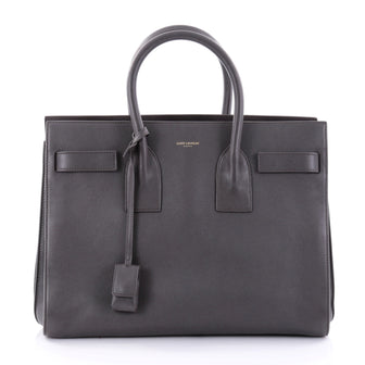 Saint Laurent Sac de Jour Handbag Leather Small Gray 2632802