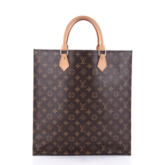 Louis Vuitton Sac Plat Handbag Monogram Canvas GM Brown 2632805