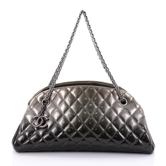 Chanel Just Mademoiselle Degrade Handbag Quilted Patent 2633001