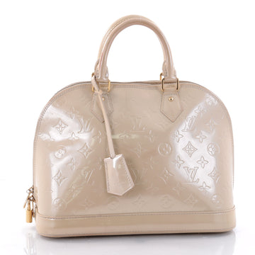 Louis Vuitton Alma Handbag Monogram Vernis PM White 2633002