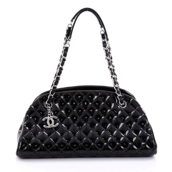 Chanel Just Mademoiselle Handbag Quilted Patent Medium 2633101