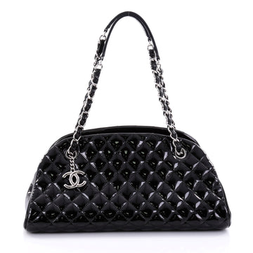 Chanel Just Mademoiselle Handbag Quilted Patent Medium 2633101