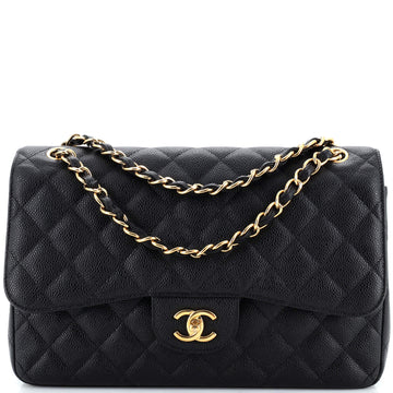 Chanel Classic Double Flap Bag Quilted Caviar Jumbo