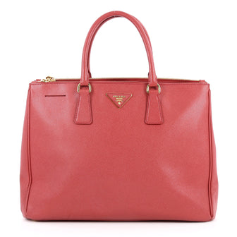 Prada Double Zip Lux Tote Saffiano Leather Large Red 2634001