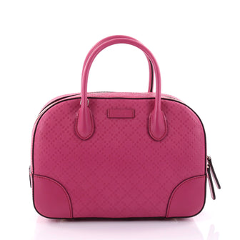 Gucci Bright Convertible Top Handle Bag Diamante Leather Small Pink 2635404