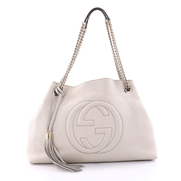 Gucci Soho Chain Strap Shoulder Bag Leather Medium White 2635405