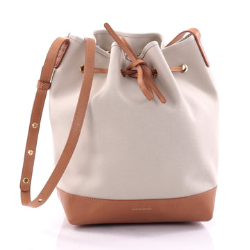 Mansur Gavriel Bucket Bag Canvas Large Neutral 2636101