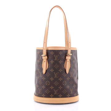 Louis Vuitton Petit Bucket Bag Monogram Canvas Brown 2636506