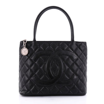 Chanel Medallion Tote Quilted Caviar Black 2636801
