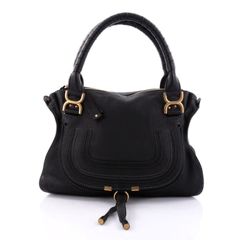 Chloe Marcie Satchel Leather Medium Black 2638503