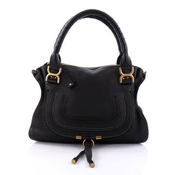 Chloe Marcie Satchel Leather Medium Black 2638503