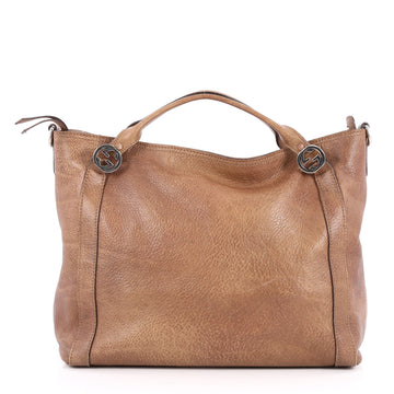 Gucci Miss GG Convertible Tote Leather Medium Brown 2638702