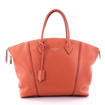 Louis Vuitton Soft Lockit Handbag Leather MM Orange 2638901