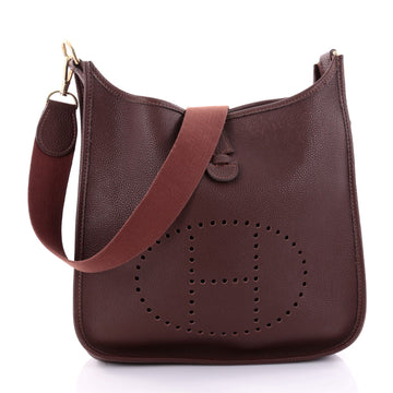 Hermes Evelyne Crossbody Gen I Togo PM Brown 2639403