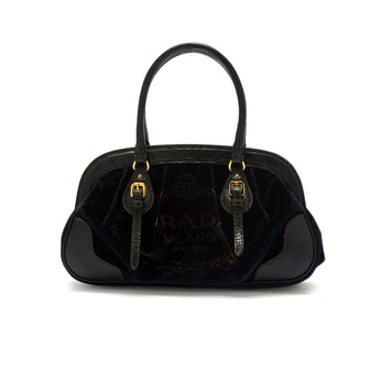 Prada Frame Bag Velvet With Leather Trim Medium