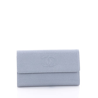 Chanel Timeless CC Flap Wallet Caviar Long Blue 2641301