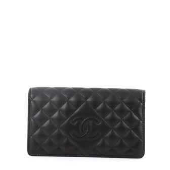 Chanel Diamond CC Bilfold Wallet Quilted Lambskin Long 2643004