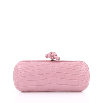 Bottega Veneta Box Knot Clutch Crocodile Long Pink 2643702