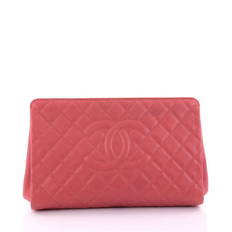 Chanel Timeless CC Clutch Quilted Caviar Large Pink 2643801