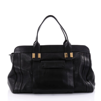 Chloe Alice Satchel Leather Large Black 2643902