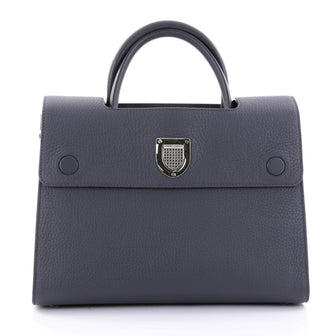 Christian Dior Diorever Top Handle Bag Leather Medium Blue 2646301