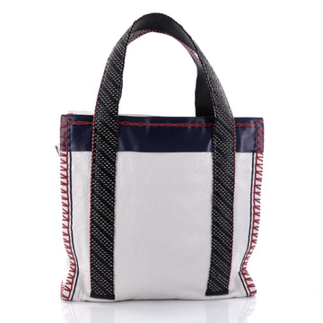 Balenciaga Scaffold Shopper Tote Whipstitch Leather Medium White 2648706