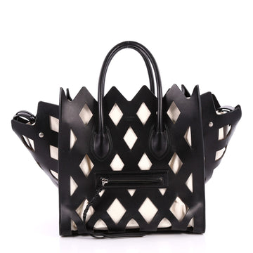 Celine Phantom Handbag Cut Out Leather Medium Black 2648709