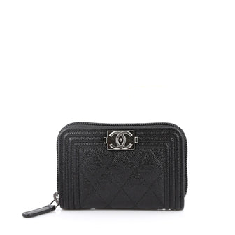 Buy Chanel Boy Coin Purse Quilted Caviar Small Black 2650701