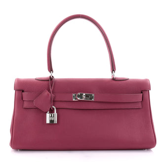 Hermes Shoulder Kelly Handbag Clemence 42 Red 2651402