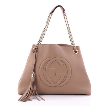 Gucci Soho Chain Strap Shoulder Bag Leather Medium Brown 2652402