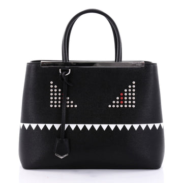 Fendi 2Jours Monster Handbag Leather Medium Black 2655201