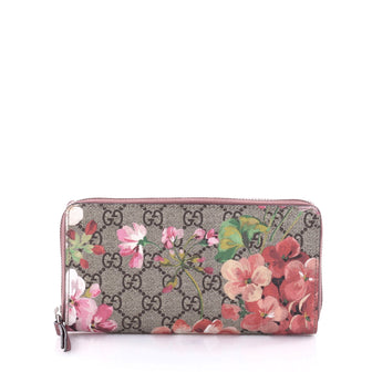 Gucci Wrist Zip Wallet Blooms Print GG Coated Canvas Pink 2655801
