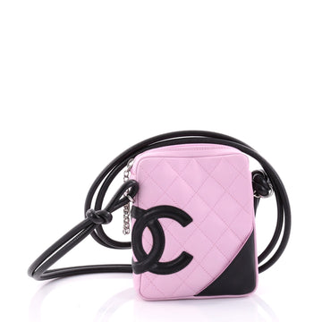 Chanel Cambon Crossbody Bag Quilted Leather Small Pink 2655802