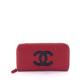 Chanel Airlines CC Zip Wallet Lambskin Long Red 2655803
