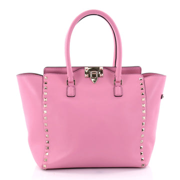Valentino Rockstud Tote Rigid Leather Medium Pink 2655901