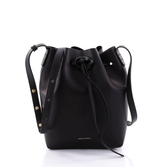 Mansur Gavriel Bucket Bag Leather Mini Black 2656301