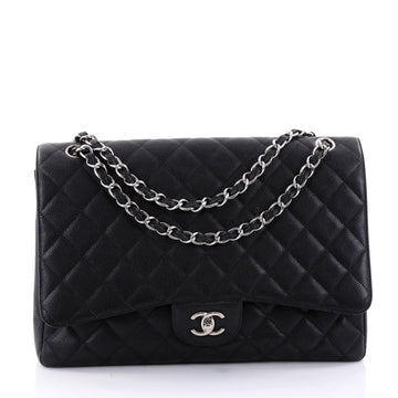 Chanel Classic Single Flap Bag Quilted Caviar Maxi Black 2659001