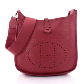 Hermes Evelyne Crossbody Gen III Clemence PM Red 2659002