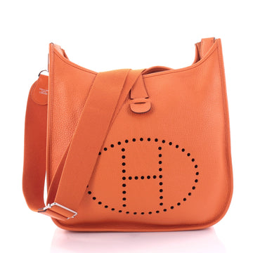 Hermes Evelyne Crossbody Gen III Clemence GM Orange 2659004