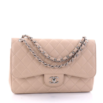 Chanel Classic Double Flap Bag Quilted Caviar Jumbo Neutral 2659008
