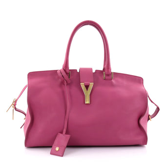Saint Laurent Classic Y Cabas Leather Medium Pink 2659010