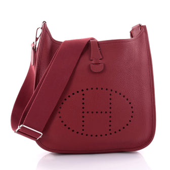 Hermes Evelyne Crossbody Gen III Clemence PM Red 2659013