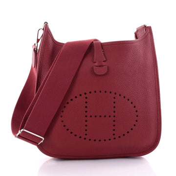 Hermes Evelyne Crossbody Gen III Clemence PM Red 2659013